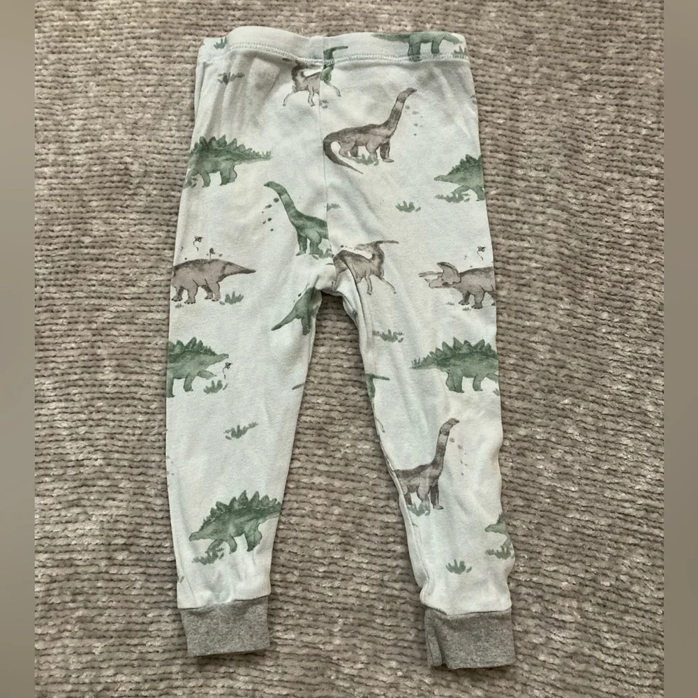 Burt’s Bees Baby‎ Dinosaur Pajama Set Size 18 Months PJs 100% Organic Cotton